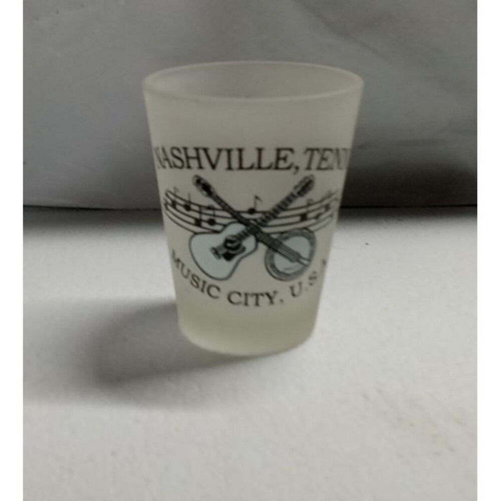 MUSIC CITY U.S.A. NASHVILLE TENN FROSTED SHOT GLASS